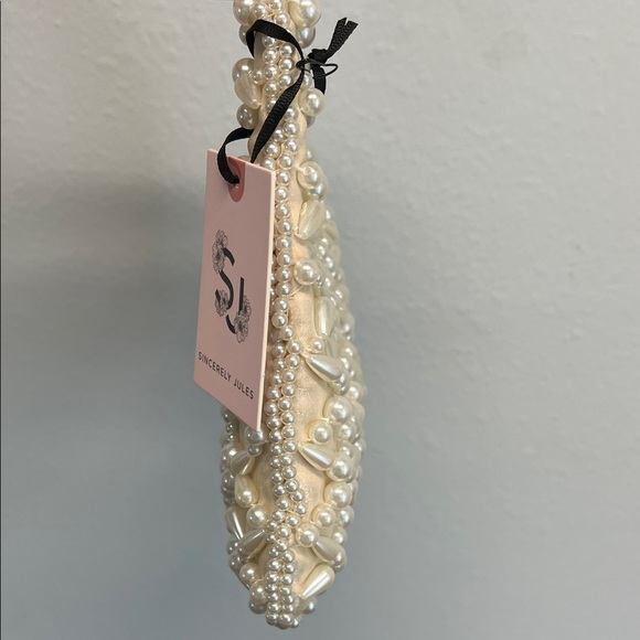 Sincerely Jules | Pearl-Embellished Tan Mini Bag - Picture 9 of 13